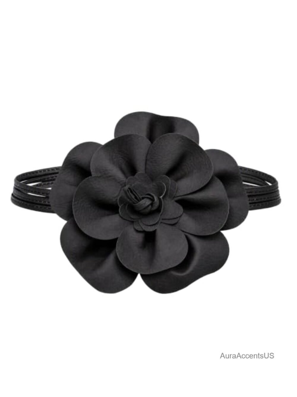 Skinny Waist Belt PU Leather Big Floral Boho Waistband Tie Closure